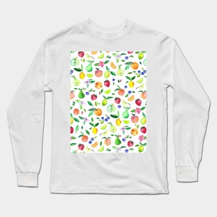 Fresh Fruit - a watercolor pattern Long Sleeve T-Shirt